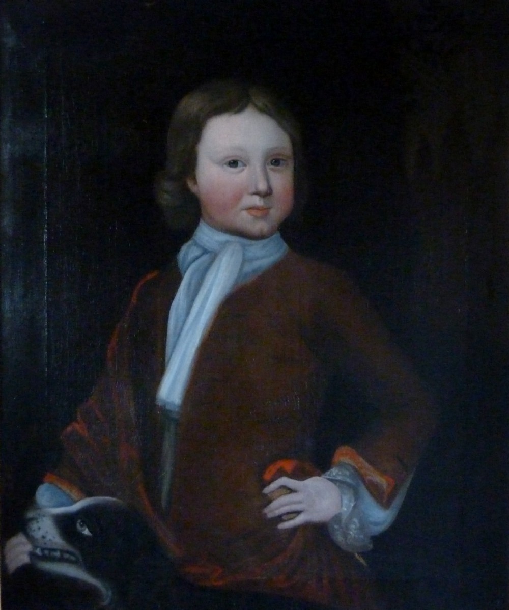 portrait of a boy and dog c1740 english school