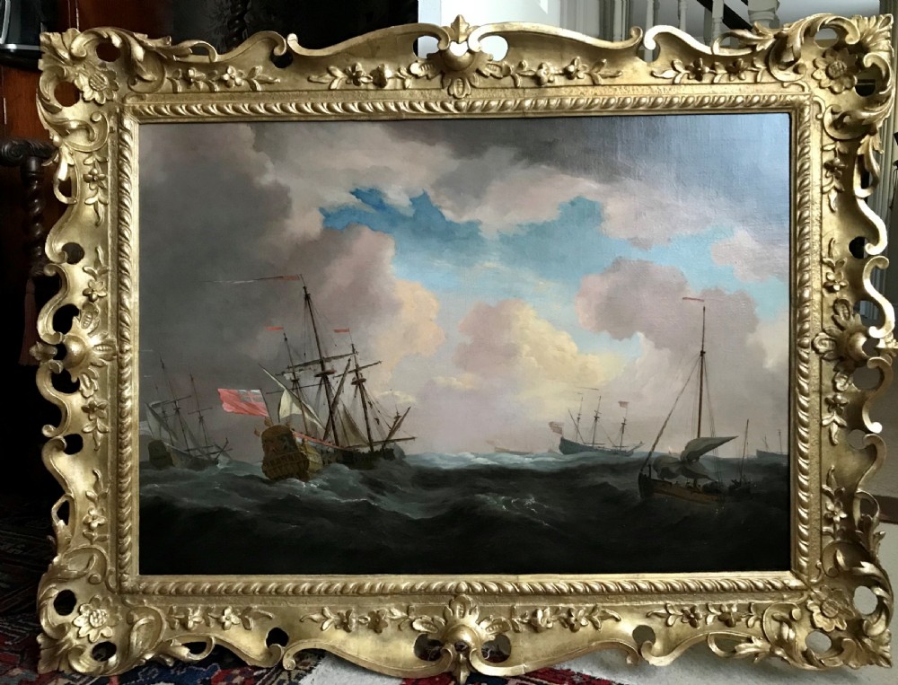 an english ship and other vessels in a gale early 18th century after willem van de velde